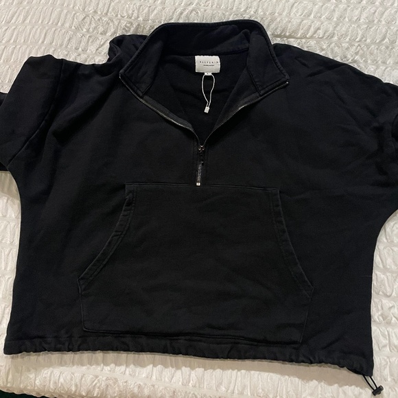 🌟 AllFenix Black Half Zip Drawstring Pullover Size Large | Athleisure Hoodie - Picture 6 of 13